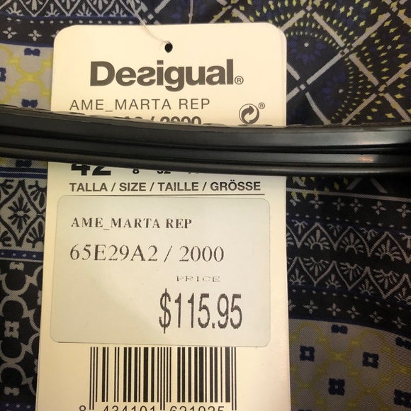 NWT Desigual Blazer w/ Blue Accents and Lining - Picture 3 of 12